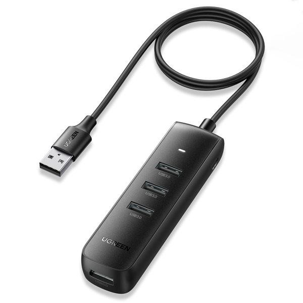 Фото - Хаб USB UGREEN 4-port 1м USB 2.0 CM416 Black (80657)