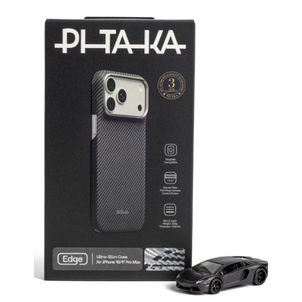 Фото - Чохол для смартфону Pitaka Edge Ultra-Slim Case Twill Black/Grey for iPhone 18 Pro/17 Pro (KI1801P)