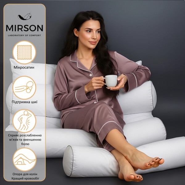 Фото - Подушка валик MirSon №8559 Eco Line White Полистирол 70х16 см (2200006344865)