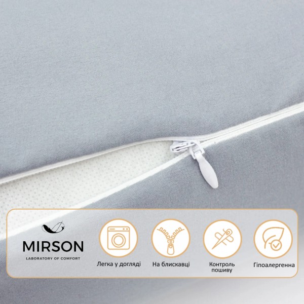 Фото - Подушка валик MirSon №8102 Eco Line Gray EcoSilk 70х20 см (2200006247555)
