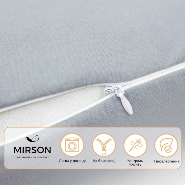 Фото - Подушка валик MirSon №8529 Eco Line Gray 100% Memory 100х16 см (2200006343080)