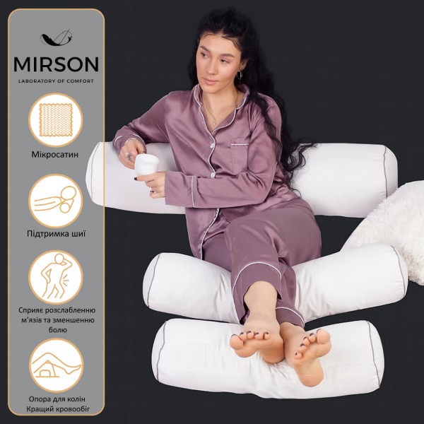 Фото - Подушка валик MirSon №8103 Eco Line Creamy EcoSilk 15x50 см (2200006199687)