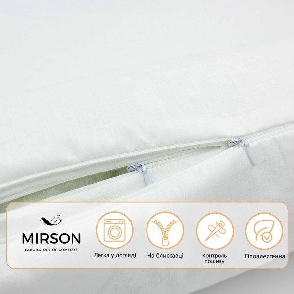 Фото - Подушка валик MirSon №8500 Naturale Line 11-2107 White 50% Memory 15x50 см (2200006340096)