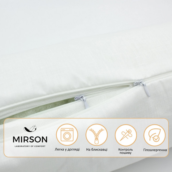Фото - Подушка валик MirSon №8348 Naturale Line 11-2107 White Tencel 15x50 см (2200006249436)