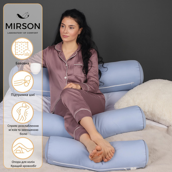 Фото - Подушка валик MirSon №8363 Naturale Line 12-4608 Lucretia BamBoo 100х20 см (2200006251682)