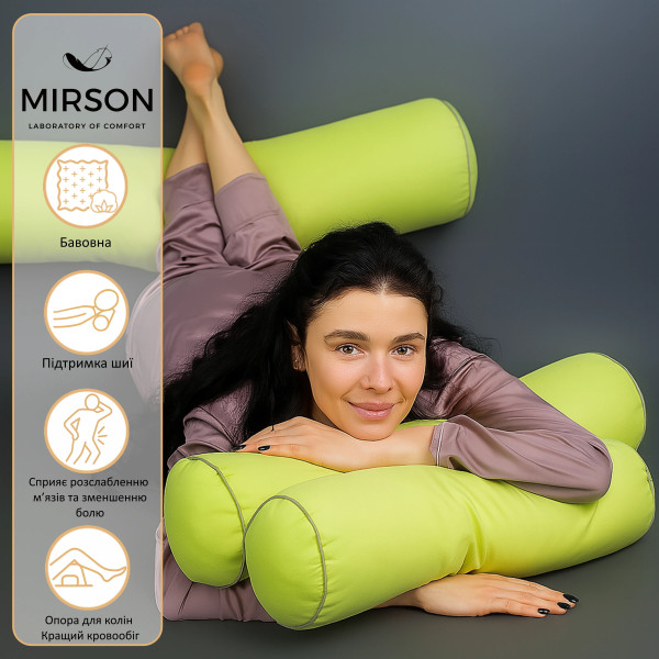 Фото - Подушка валик MirSon №8543 Naturale Line 12-0714 Daniela 100% Memory 60х20 см (2200006343899)