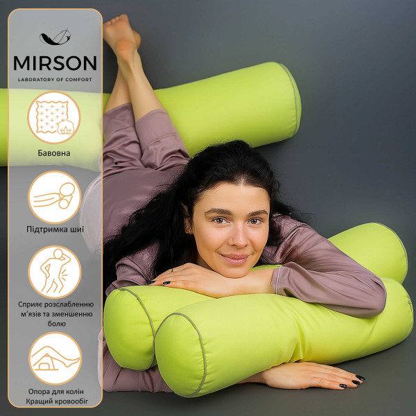 Фото - Подушка валик MirSon №8511 Naturale Line 12-0714 Daniela 50% Memory 100х20 см (2200006342014)