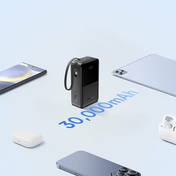 Фото - Батарея мобільна Baseus EnerFill FC51 Bipow 2 Pro 22.5W 30000mAh Black+ Кабель USB-C (E0028100)