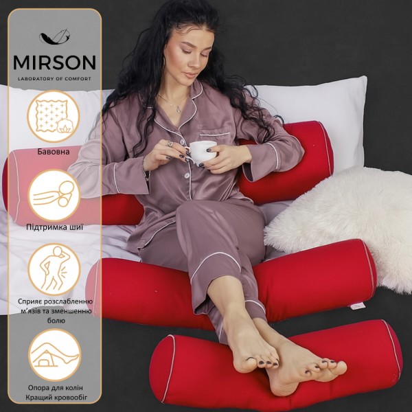 Фото - Подушка валик MirSon №8120 Naturale Line 19-1655 Edmonda EcoSilk 70х16 см (2200006248613)