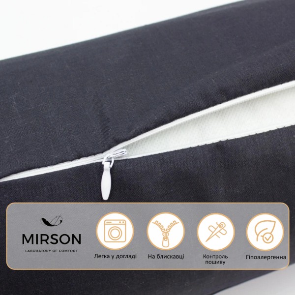 Фото - Подушка валик MirSon №8518 Naturale Line 16-9000 Black Stone 50% Memory 70х20 см (2200006342410)