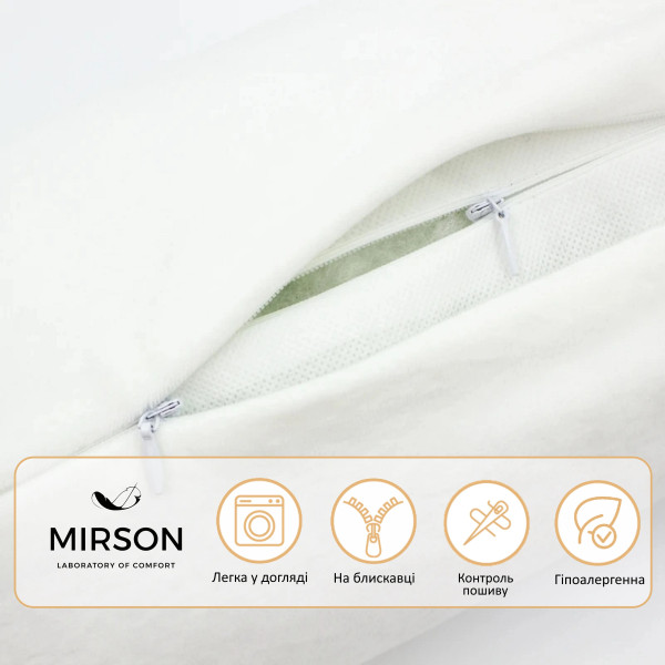 Фото - Подушка валик MirSon №8553 Velvet Line 28-0001 White 100% Memory 70х16 см (2200006344506)