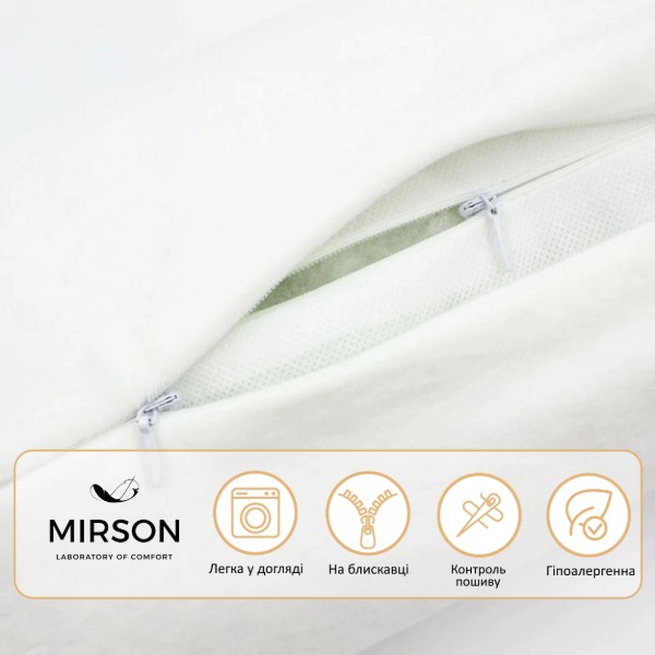 Фото - Подушка валик MirSon №8585 Velvet Line 28-0001 White Полистирол 70х20 см (2200006346432)