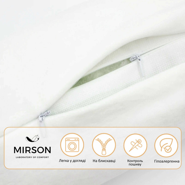 Фото - Подушка валик MirSon №8126 Velvet Line 28-0001 White EcoSilk 70х16 см (2200006248972)