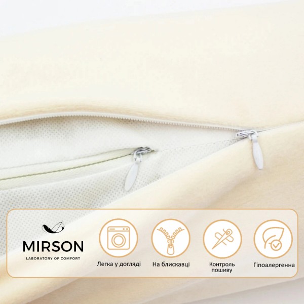 Фото - Подушка валик MirSon №8555 Velvet Line 28-0004 Cream 100% Memory 100х20 см (2200006344650)