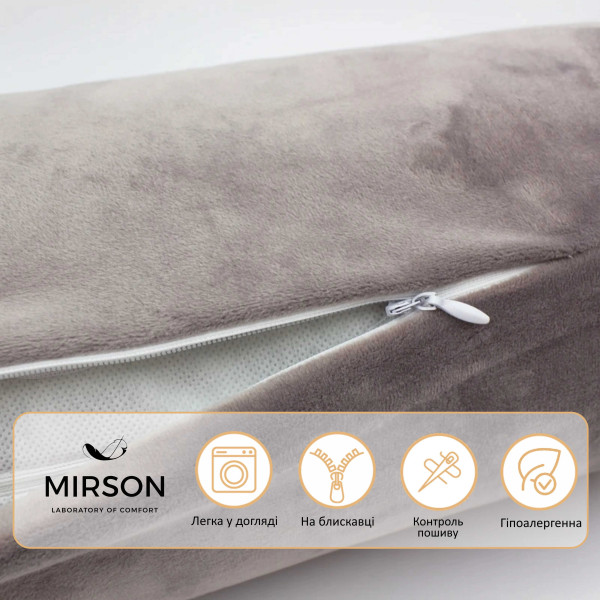 Фото - Подушка валик MirSon №8129 Velvet Line 28-0005 Ashen EcoSilk 60х20 см (2200006249160)