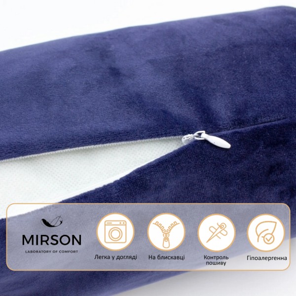 Фото - Подушка валик MirSon №8589 Velvet Line 28-0006 Navy blue Полистирол 70х20 см (2200006346678)