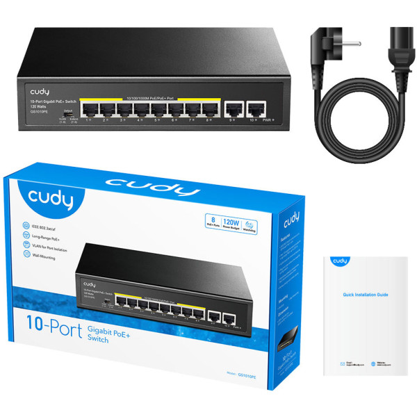 Фото - Коммутатор локальної мережі (Switch) Cudy GS1010PE