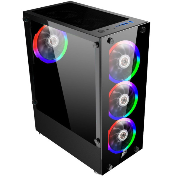 Фото - Корпус 1stPlayer V2-A-BK-4F1 Black без БЖ