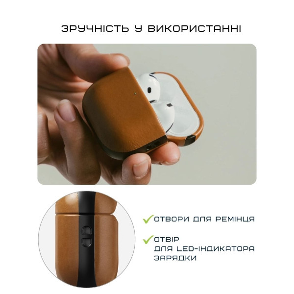 Фото - Чохол для навушників Nomad Modern Leather Case English Tan for Airpods 4th Gen (NM014575858)