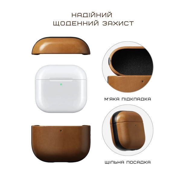 Фото - Чохол для навушників Nomad Modern Leather Case English Tan for Airpods 4th Gen (NM014575858)