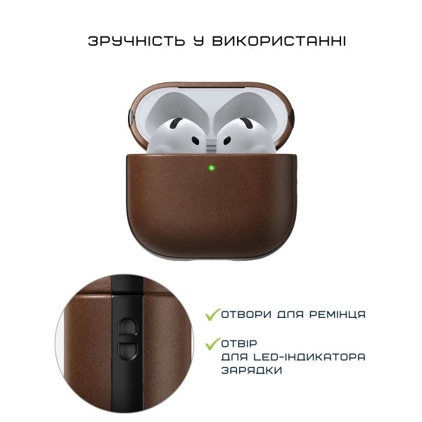 Фото - Чохол для навушників Nomad Modern Leather Case Brown for Airpods 4th Gen (NM014599858)