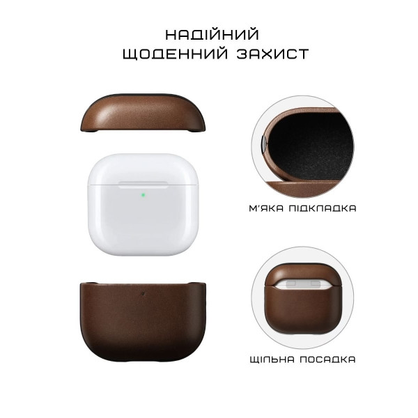 Фото - Чохол для навушників Nomad Modern Leather Case Brown for Airpods 4th Gen (NM014599858)