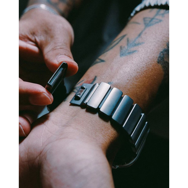 Фото - Ремінець для смарт-годинника Nomad Stratos Band Natural Hardware Black 46mm/49mm (NM014421858)