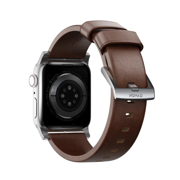 Фото - Ремешок для смарт-часов Nomad Modern Leather Band Silver Hardware Rustic Brown Horween 46mm/49mm (NM1A4RSM00)