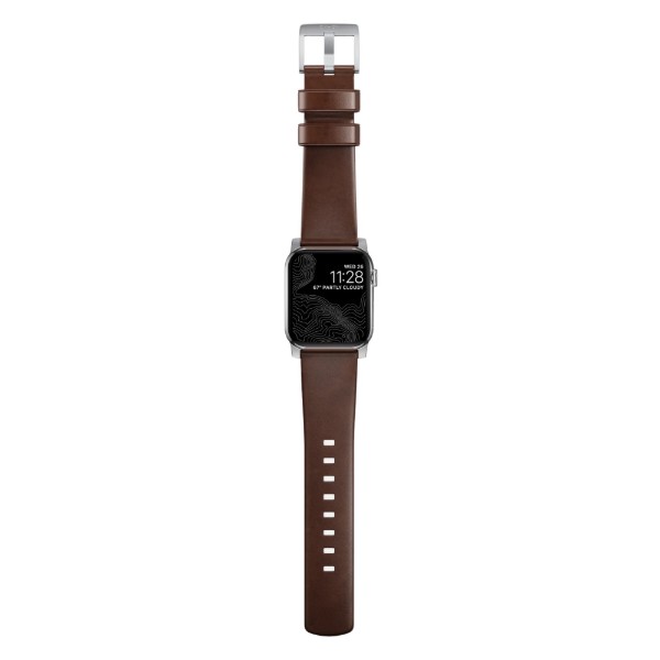 Фото - Ремешок для смарт-часов Nomad Modern Leather Band Silver Hardware Rustic Brown Horween 46mm/49mm (NM1A4RSM00)