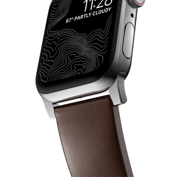 Фото - Ремешок для смарт-часов Nomad Modern Leather Band Silver Hardware Rustic Brown Horween 46mm/49mm (NM1A4RSM00)
