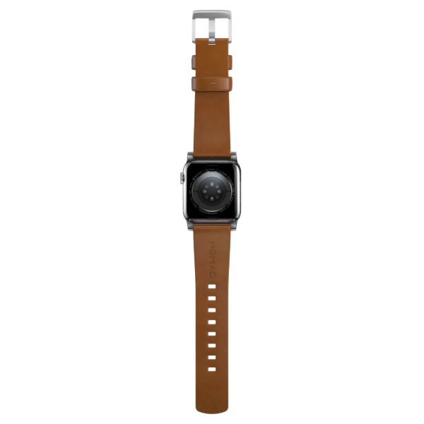 Фото - Ремешок для смарт-часов Nomad Modern Leather Band Silver Hardware English Tan 46mm/49mm (NM01805885)