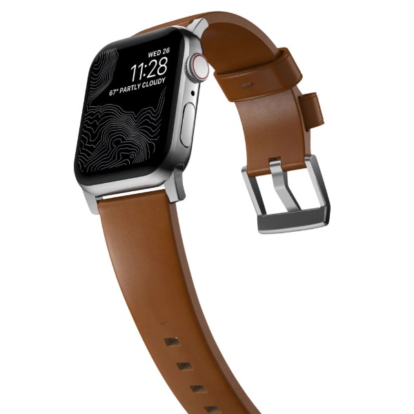 Фото - Ремешок для смарт-часов Nomad Modern Leather Band Silver Hardware English Tan 46mm/49mm (NM01805885)