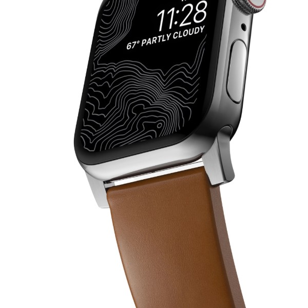Фото - Ремешок для смарт-часов Nomad Modern Leather Band Silver Hardware English Tan 46mm/49mm (NM01805885)