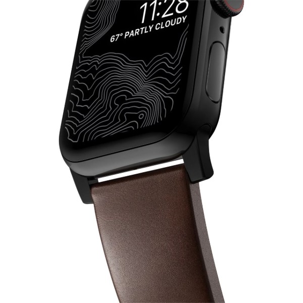 Фото - Ремінець для смарт-годинника Nomad Modern Leather Band Black Hardware Rustic Brown Horween 46mm/49mm (NM1A4RBM00)