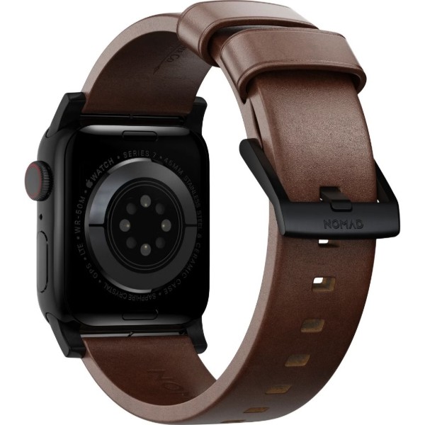 Фото - Ремінець для смарт-годинника Nomad Modern Leather Band Black Hardware Rustic Brown Horween 46mm/49mm (NM1A4RBM00)