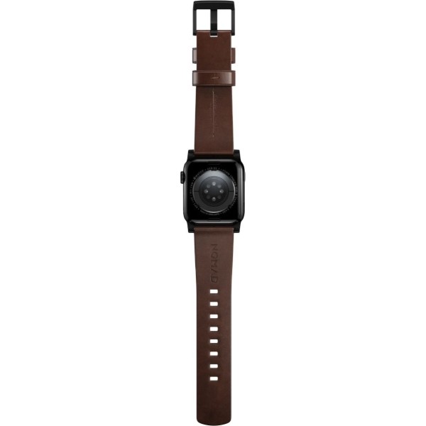 Фото - Ремінець для смарт-годинника Nomad Modern Leather Band Black Hardware Rustic Brown Horween 46mm/49mm (NM1A4RBM00)