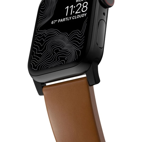 Фото - Ремешок для смарт-часов Nomad Modern Leather Band Black Hardware English Tan 46mm/49mm (NM01804185)