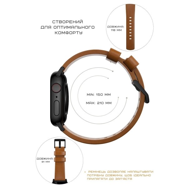 Фото - Ремешок для смарт-часов Nomad Modern Leather Band Black Hardware English Tan 46mm/49mm (NM01804185)