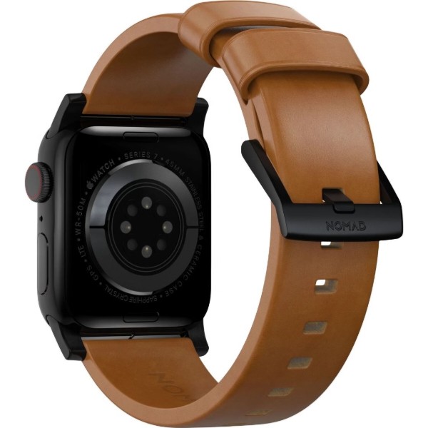 Фото - Ремешок для смарт-часов Nomad Modern Leather Band Black Hardware English Tan 46mm/49mm (NM01804185)