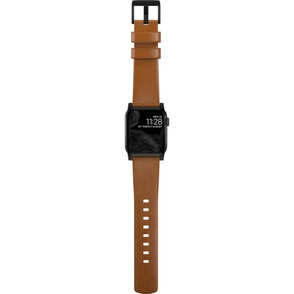 Фото - Ремешок для смарт-часов Nomad Modern Leather Band Black Hardware English Tan 46mm/49mm (NM01804185)