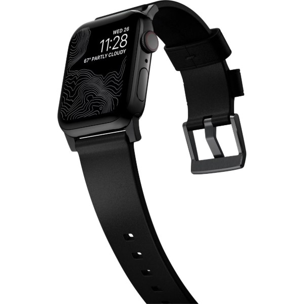 Фото - Ремешок для смарт-часов Nomad Modern Leather Band Black Hardware Black Horween 46mm/49mm (NM1A41BM00)
