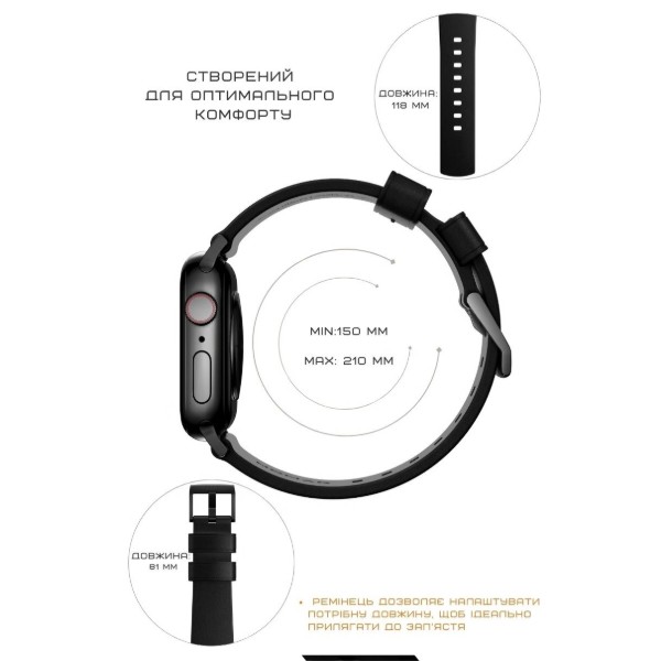 Фото - Ремешок для смарт-часов Nomad Modern Leather Band Black Hardware Black Horween 46mm/49mm (NM1A41BM00)