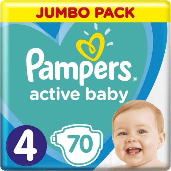 Фото - Одноразові підгузки Pampers Active Baby Розмір 4 (9-14 кг), 70 шт. (81680784)