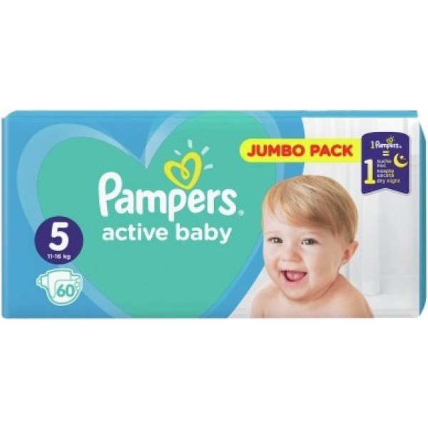 Фото - Одноразові підгузки Pampers Active Baby Розмір 5 (11-16 кг), 60 шт. (81680788)