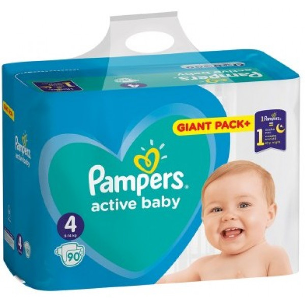 Фото - Одноразові підгузки Pampers Active Baby Розмір 4 (9-14 кг), 90 шт. (81680837)
