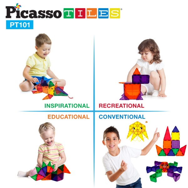Фото - Магнитный конструктор Trefl PICASSO TILES 101 деталей (22402)