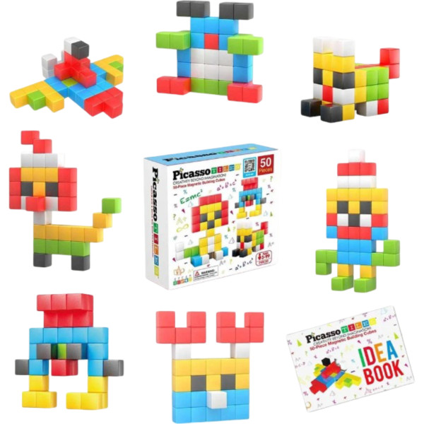 Фото - Магнітний конструктор Picasso Tiles BUILDING CUBES 50 деталей (23645)