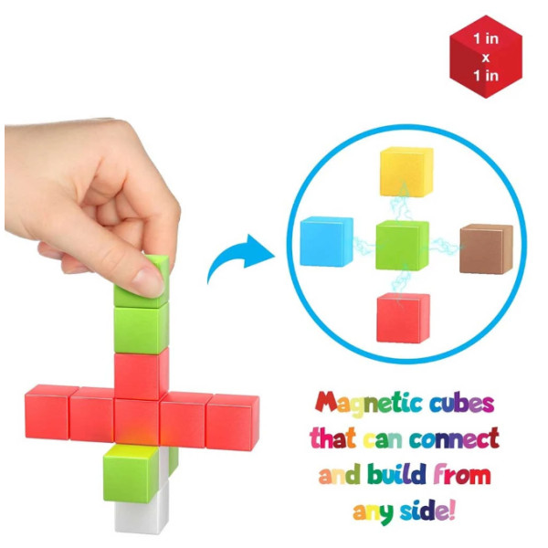 Фото - Магнітний конструктор Picasso Tiles BUILDING CUBES 50 деталей (23645)