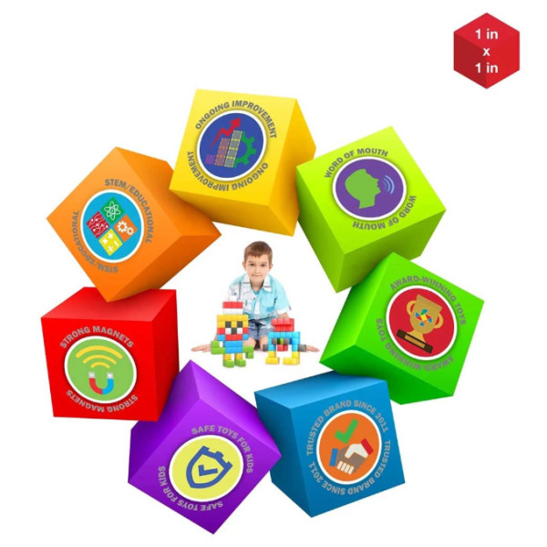 Фото - Магнітний конструктор Picasso Tiles BUILDING CUBES 50 деталей (23645)