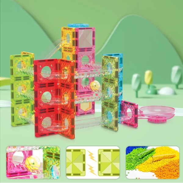 Фото - Магнитный конструктор Picasso Tiles MINI DIAMOND MARBLE RUN TRACK SET на 60 деталей (28299)